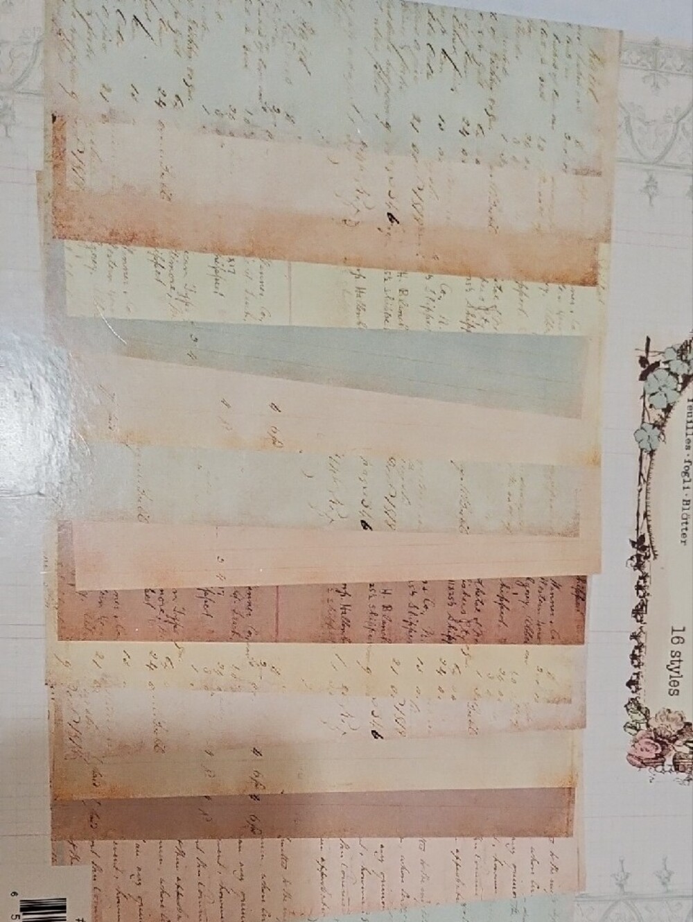 Scrapbooking Paper Prima Marketing Ledger Pad in Pastel Blue and Cream - Picture 5 of 10